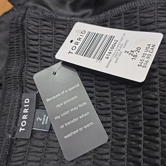 Torrid - Challis Corset Crop Top in Deep Black​​​​ - Picture 7 of 12